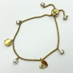 Michael Kors Gold Charm Adjustable Slide Bracelet